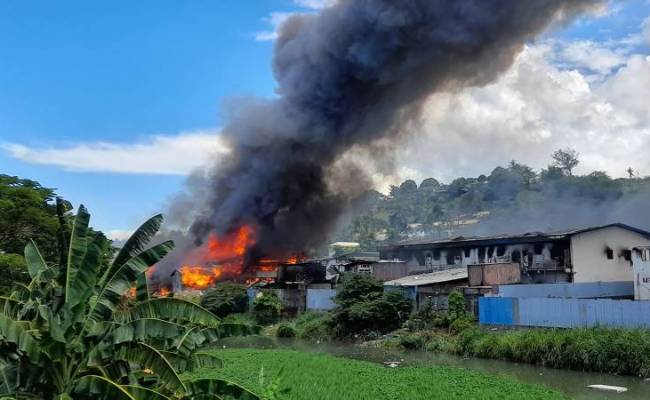 Honiara burning